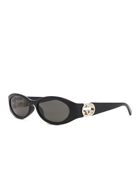 Gucci Hailey Oval Sunglasses in Black 